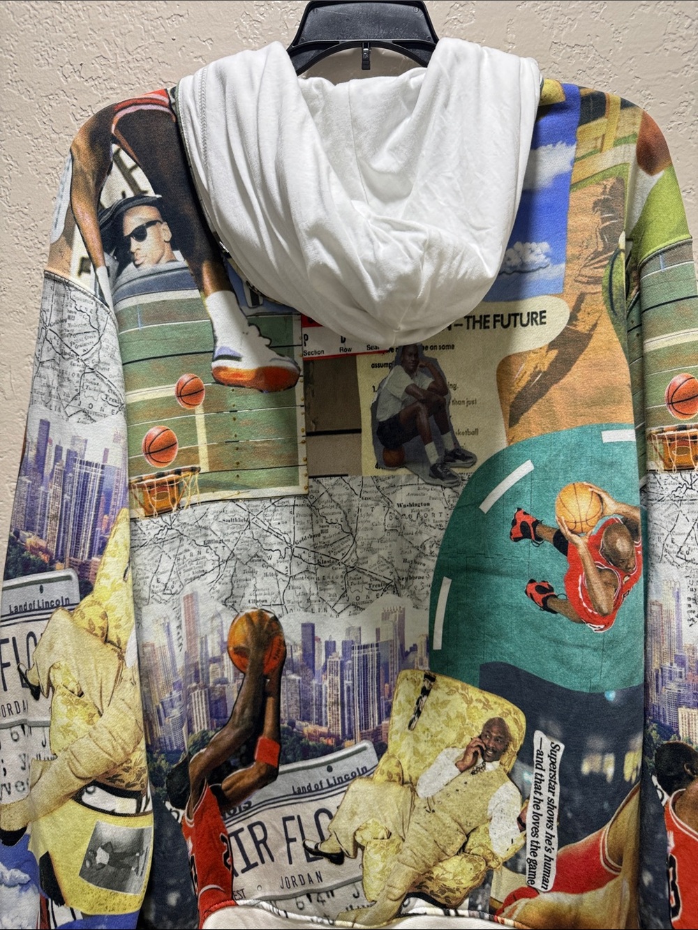Jordan Jumpman Over Print Pullover Hoodie Size Medium Basketball Sweatshirt - Picture 7 of 7